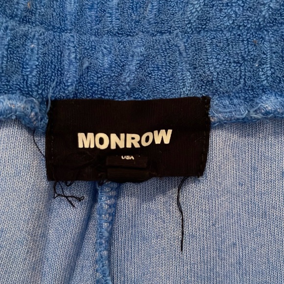 Monrow | Terrycloth High-Waisted Flare Sweatpants |Cerulean (Size L) - Picture 5 of 8